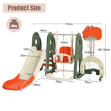 NNECW 6 in 1 Climber Slide Playset with Basketball Hoop for Kids