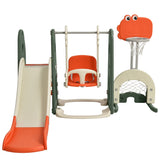 NNECW 6 in 1 Climber Slide Playset with Basketball Hoop for Kids