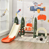 NNECW 6 in 1 Climber Slide Playset with Basketball Hoop for Kids