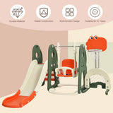 NNECW 6 in 1 Climber Slide Playset with Basketball Hoop for Kids