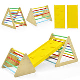NNECW 3 in 1 Climbing Toy Set with 2 Triangle Ladders & Ramp for Toddlers