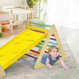 NNECW 3 in 1 Climbing Toy Set with 2 Triangle Ladders & Ramp for Toddlers