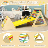 NNECW 3 in 1 Climbing Toy Set with 2 Triangle Ladders & Ramp for Toddlers