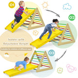 NNECW 3 in 1 Climbing Toy Set with 2 Triangle Ladders & Ramp for Toddlers