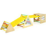 NNECW 5 in 1 Montessori Climbing Triangle & Cube  with Slide Board for Kids