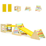 NNECW 5 in 1 Montessori Climbing Triangle & Cube  with Slide Board for Kids