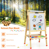 NNECW Art Easel with Paper Roll and Double-Sided Adjustable Drawing Easel Board for Kids