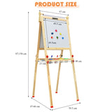 NNECW Art Easel with Paper Roll and Double-Sided Adjustable Drawing Easel Board for Kids
