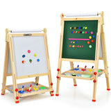 NNECW Art Easel with Paper Roll and Double-Sided Adjustable Drawing Easel Board for Kids