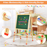 NNECW Art Easel with Paper Roll and Double-Sided Adjustable Drawing Easel Board for Kids