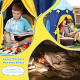 NNECW Kids Foldable Pop Up Play Tent with Star Lights & Carry Bag