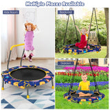 NNECW Convertible Swing and Trampoline Set with Upholstered Handrail for Kids