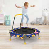 NNECW Convertible Swing and Trampoline Set with Upholstered Handrail for Kids
