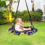NNECW Convertible Swing and Trampoline Set with Upholstered Handrail for Kids