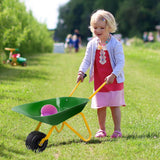 NNECW Kids Metal Wheelbarrow with Non-Slip Handle for Toddlers Green