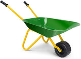 NNECW Kids Metal Wheelbarrow with Non-Slip Handle for Toddlers Green