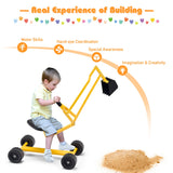 NNECW Kids Ride on Sand Digger with Rotatable Seat for Beach Yellow