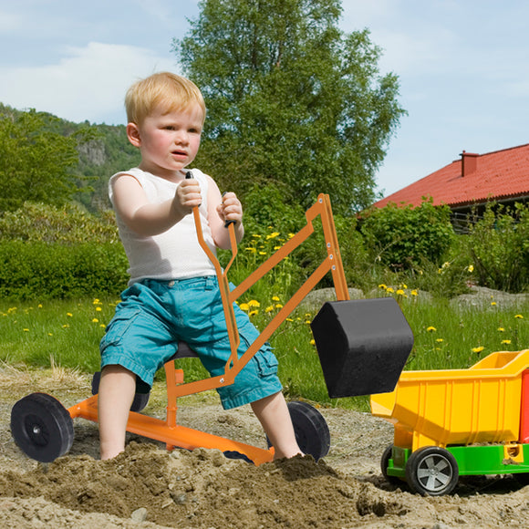 NNECW Kids Ride on Sand Digger with Rotatable Seat for Beach Orange