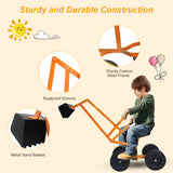 NNECW Kids Ride on Sand Digger with Rotatable Seat for Beach Orange