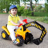 NNECW Kids Excavator Ride On Digger Toy with Safety Helmet
