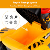 NNECW Kids Excavator Ride On Digger Toy with Safety Helmet