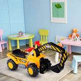 NNECW Kids Excavator Ride On Digger Toy with Safety Helmet
