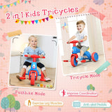 NNECW Toddler Tricycle with Foot Pedals for Kids Baby Infant Blue