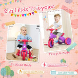 NNECW Toddler Tricycle with Foot Pedals for Kids Baby Infant Pink