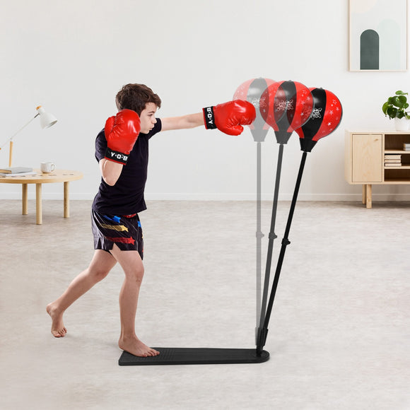 NNECW Inflatable Boxing Ball with Boxing Gloves & Air Pump for Kid