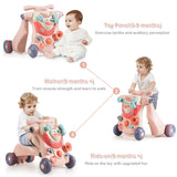 NNECW 3-in-1 Baby Sit-to-Stand Walker with Lights and Music