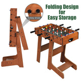 NNECW Folding Foosball Table with 2 Footballs for Game Room & Arcades