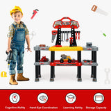 NNECW 121 PCS Toy Tool Play Set with Spacious Double-Tier Design for Toddlers