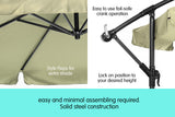 NNEDPE Wallaroo 3m Cantilever Market Umbrella - Beige