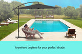 NNEDPE Wallaroo 3m Cantilever Market Outdoor Umbrella - Black