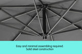 NNEDPE Wallaroo 3m Cantilever Market Outdoor Umbrella - Black