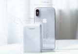 NNEDSZ 10000mAh Mini Power Bank Dual USB-A  Type C (White) 60197