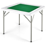 NNECW Folding Mahjong Table with 4 Cup Holders & 4 Chip Grooves for Activities