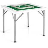 NNECW Folding Mahjong Table with 4 Cup Holders & 4 Chip Grooves for Activities