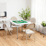 NNECW Folding Mahjong Table with 4 Cup Holders & 4 Chip Grooves for Activities