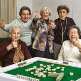 NNECW Folding Mahjong Table with 4 Cup Holders & 4 Chip Grooves for Activities