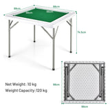 NNECW Folding Mahjong Table with 4 Cup Holders & 4 Chip Grooves for Activities