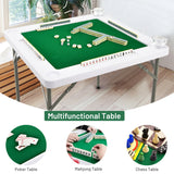 NNECW Folding Mahjong Table with 4 Cup Holders & 4 Chip Grooves for Activities