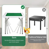 NNECW Folding Mahjong Table with 4 Cup Holders & 4 Chip Grooves for Activities
