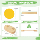 NNECW 15-Piece Wooden Balance Beam & Step Stones for Coordination Development