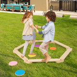 NNECW 15-Piece Wooden Balance Beam & Step Stones for Coordination Development