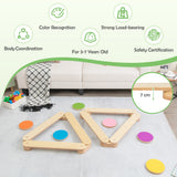 NNECW 15-Piece Wooden Balance Beam & Step Stones for Coordination Development