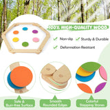 NNECW 15-Piece Wooden Balance Beam & Step Stones for Coordination Development
