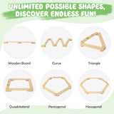 NNECW 15-Piece Wooden Balance Beam & Step Stones for Coordination Development