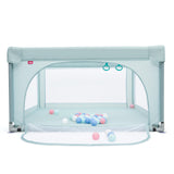 NNECW Baby Playpen Safety Activity Fence with 50 Ocean Balls for Toddlers-Blue