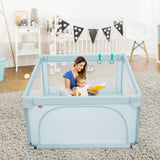 NNECW Baby Playpen Safety Activity Fence with 50 Ocean Balls for Toddlers-Blue